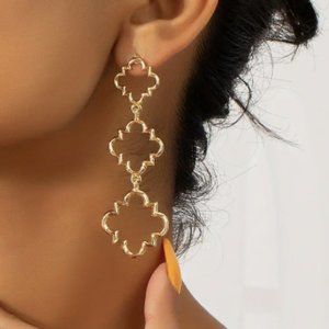 18k Gold Plated Geometric Drop Earrings